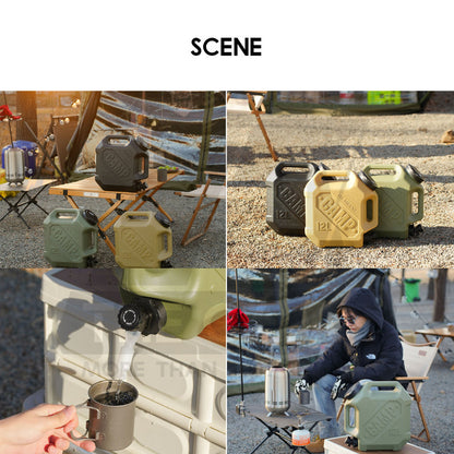 Ise Mount 12L Water Tank Bucket Double Handle Portable Container Water Tap Outdoor Camping PP Food Grade