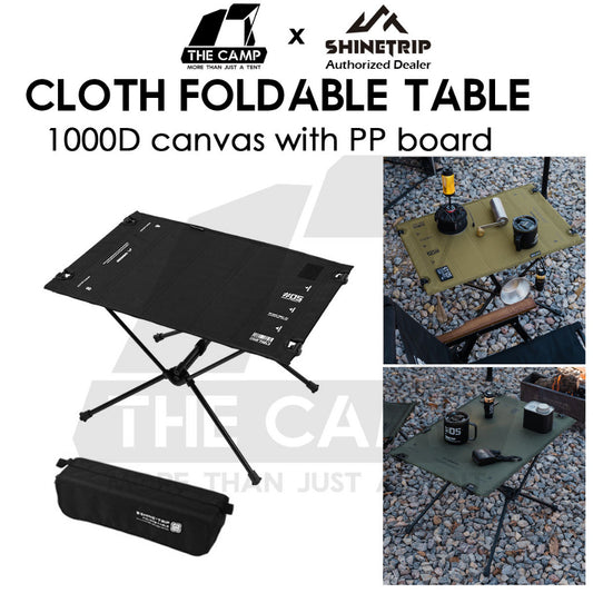 Shinetrip Cloth Table Tactical 1000D Foldable Folding Compact Lightweight Motor Outdoor Camping Meja Aluminium