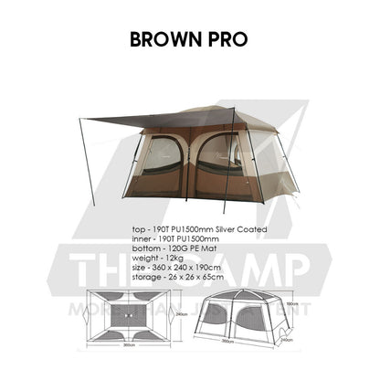 Vidalido An Saan Tent M / PRO Outdoor Camping Manual PU1500mm Family Villa Silver Coating Khemah Unta Camel