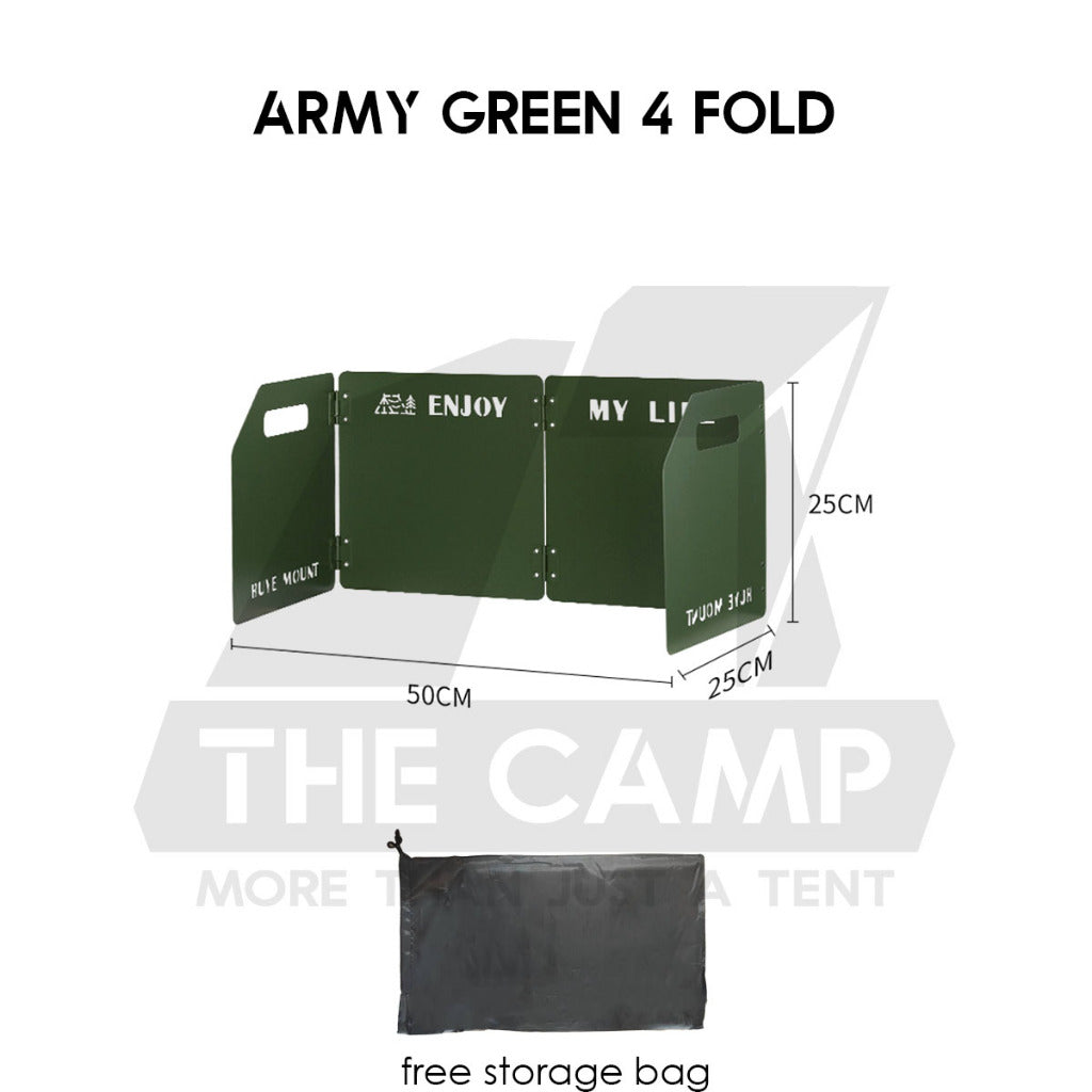 Foldable Outdoor Windshield 3 4 Fold Top Stove Windscreen Wind Sheild Portable Camping Cooking Cookware Pot Grill Pan