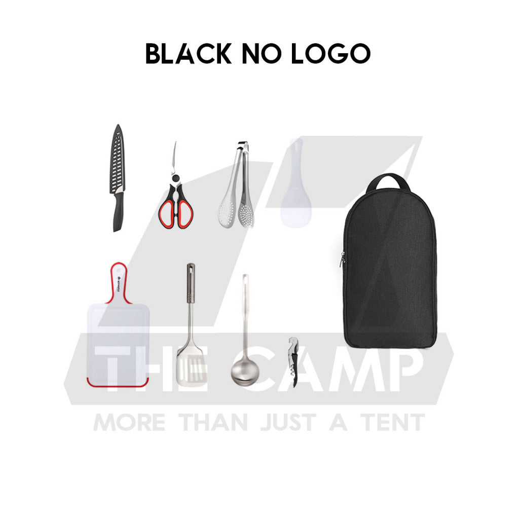 9 in 1 Cooking Utensil Kit Camping Picnic Cookware Hiking Knife Spoon Fork Stove Cooking Spatula Utensils