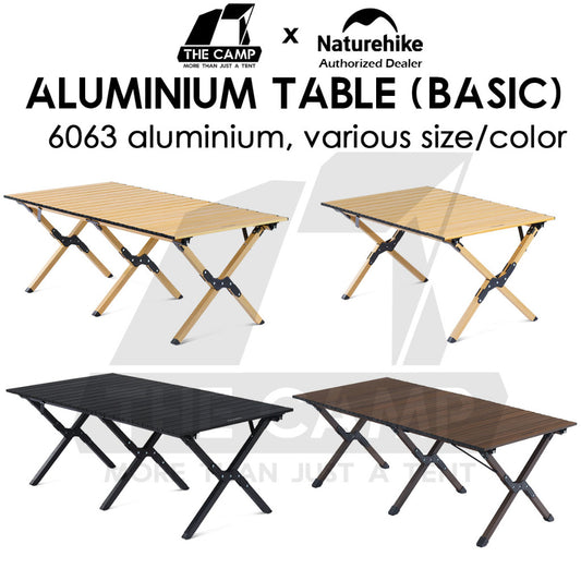 Naturehike Aluminium Egg Roll Table Outdoor Camping BBQ Party Black 120cm 150cm Table Portable Foldable CNK2300JU010