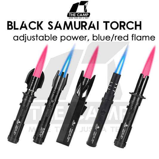 Black Samurai Fire Torch Outdoor Camping Blue Jet Flame Gun Butane Gas Burner Portable Metal Lighter Pemetik Api