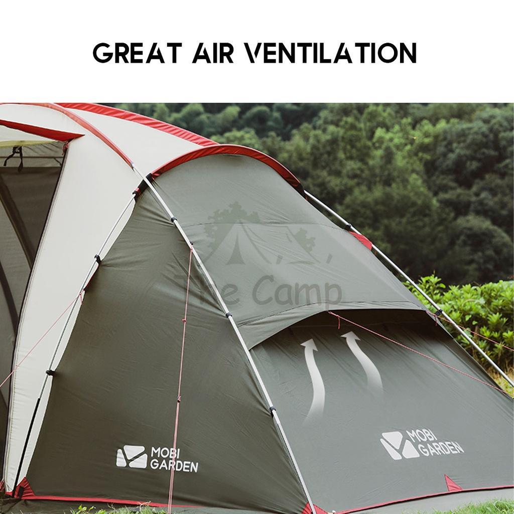 Mobi Garden Shijia SJ4 Tent 1 Hall 2 Room Large 4 People Quick Fast Rainproof Outdoor Camping Nail Pole Chair Naturehike