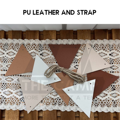 Outdoor Camping Flag PU Leather Decoration Tent Khemah Deco Triangle Equipment Flags Nail Rope Bag Pole Hanging Strap Pi