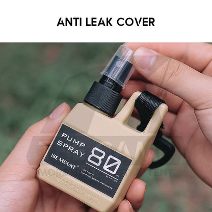 Outdoor Camping Spray Pump Bottle 80ml Tactical Style Oil Perfume Lotion Detergent Case Liquid Container with Hook Strap