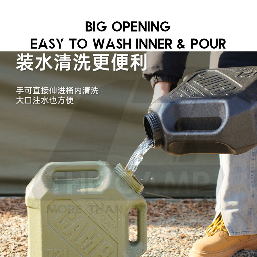 Ise Mount 12L Water Tank Bucket Double Handle Portable Container Water Tap Outdoor Camping PP Food Grade