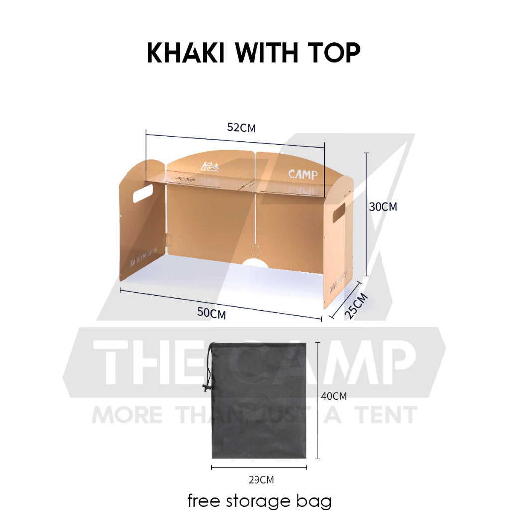 Foldable Outdoor Windshield 3 4 Fold Top Stove Windscreen Wind Sheild Portable Camping Cooking Cookware Pot Grill Pan