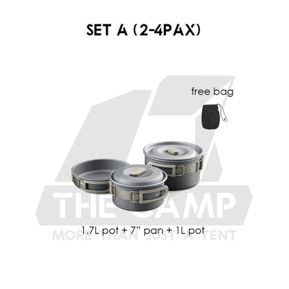 Naturehike Aluminium Cookware Set Cooking Set Pot Set Kettle Pan Pot Camping Outdoor Picnic CNK2450CF010