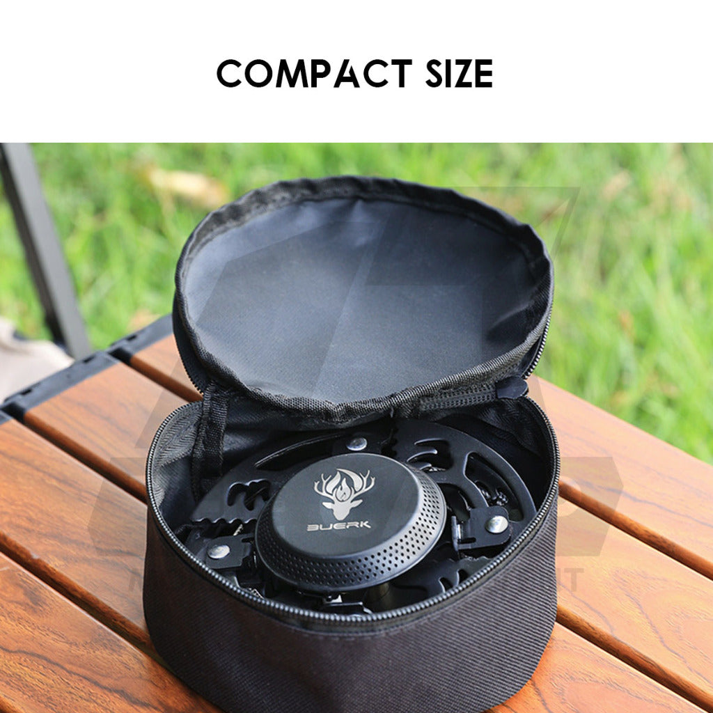 Buerk UFO Foldable Stove Portable Windproof 3800W Transformer Type Spider Tactical Style Black Dapur Khemah