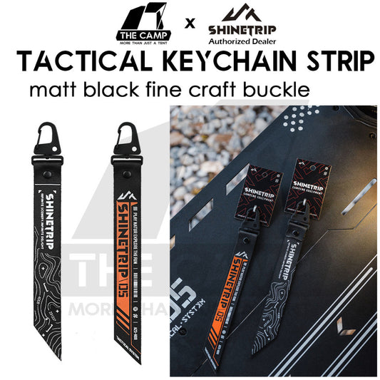 Shinetrip Tactical Keychain Nylon Strip Outdoor Camping Carabiner Key Hook Black Orange Ambience A516