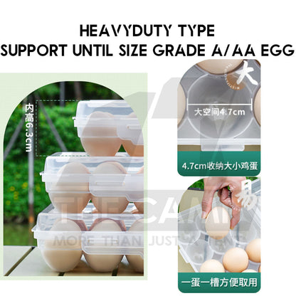Portable Egg Storage Box Stackable Outdoor Camping Heavy duty 4 6 8 15 Grid Eggs Case Tray Holder Container Kotak Telur