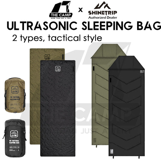 Shinetrip Ultrasonic Sleeping Bag Lightweight Hood Splashproof Washable Joinable Comforter Blanket Black Double