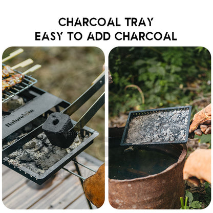 Naturehike Dual Use BBQ Grill Table Charcoal Mini Portable Foldable Outdoor Camping Rack Stove Frying Pan CNK2450CF014