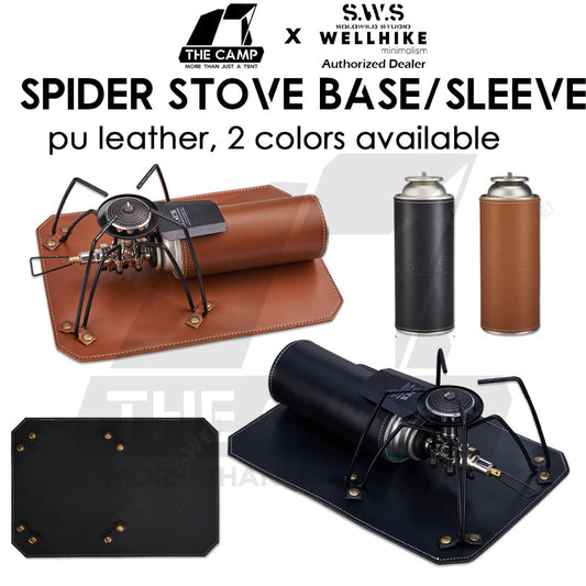 Wellhike SWS Spider Stove Base / Gas Sleeve PU Leather Case Set Soto Anti Slip Base Cover
