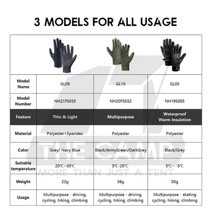 Naturehike Glove Non Slip Touch Screen Outdoor Sport Cycling Climbing Hiking Trekking NH21FS035 NH20FS032 NH19S005-T