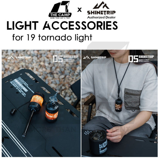 Shinetrip 19 Tornado Light Accessories Spinner Aeroplane Lamp Rod Holder 1/4 Spinning Nut Lamp Outdoor Camping Tactical