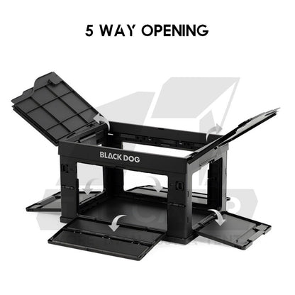 Blackdog Folding Storage Box 25L 50L Outdoor Camping Folding Foldable Multipurpose Black Box with Table Top CBD2550XB013
