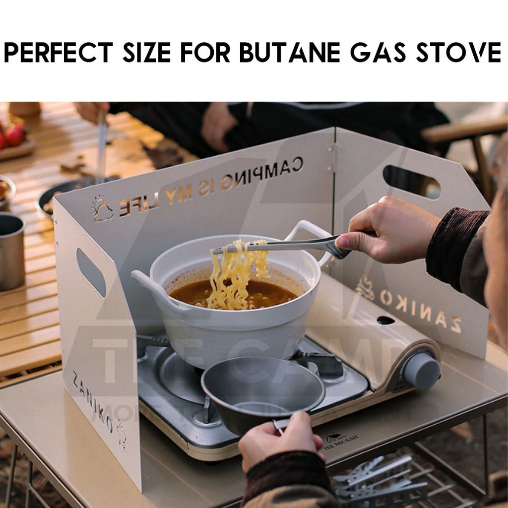 Foldable Outdoor Windshield 3 4 Fold Top Stove Windscreen Wind Sheild Portable Camping Cooking Cookware Pot Grill Pan