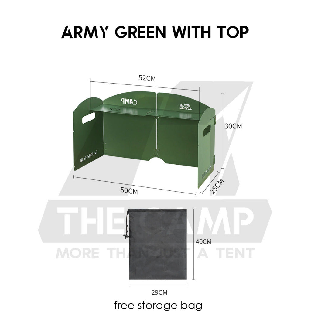 Foldable Outdoor Windshield 3 4 Fold Top Stove Windscreen Wind Sheild Portable Camping Cooking Cookware Pot Grill Pan