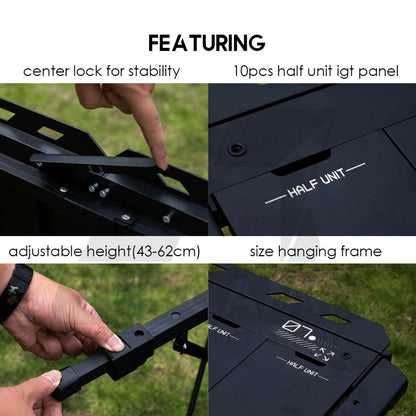 Wellhike SWS 5 Unit IGT Table Adjustable Height Expandable Side Stove Acrylic Wood Plate Lamp Pole Water Dispenser