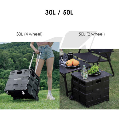 Blackdog 30L / 50L Wheel Storage Box Telescopic Handle Foldable Shopping Cart Camping Wagon Trolley Compact CBD2550XB016
