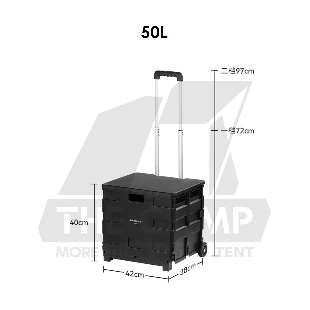 Blackdog 30L / 50L Wheel Storage Box Telescopic Handle Foldable Shopping Cart Camping Wagon Trolley Compact CBD2550XB016
