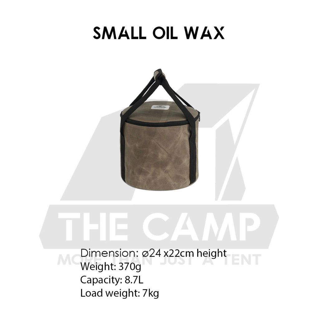 Naturehike Multipurpose Round Storage Bag Canvas Oil Wax Portable Camping Outdoor Flysheet Tarp Nail Peg Table NH20PJ129