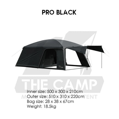 Vidalido Poon Saan Tent Outdoor Camping Two Rooms Three Living Hall Room Manual Tent Black Large & Medium