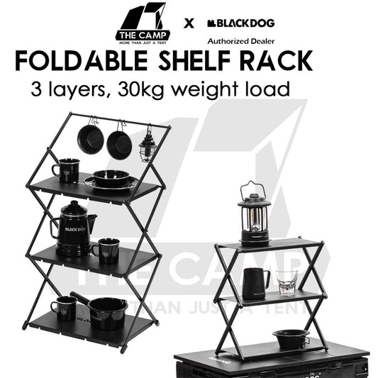 Blackdog Foldable Shelf Rack 3 Layers Outdoor Camping Portable Storage Table Stand CBD2450PJ010 CBD2450PJ020