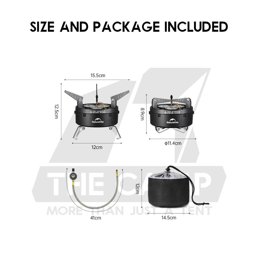 Naturehike Dark Star Three Burner Gas Stove 3300W Foldable IGT Table Half Plate Modular Outdoor Camping CNK2450CF019