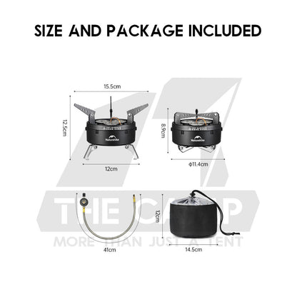 Naturehike Dark Star Three Burner Gas Stove 3300W Foldable IGT Table Half Plate Modular Outdoor Camping CNK2450CF019