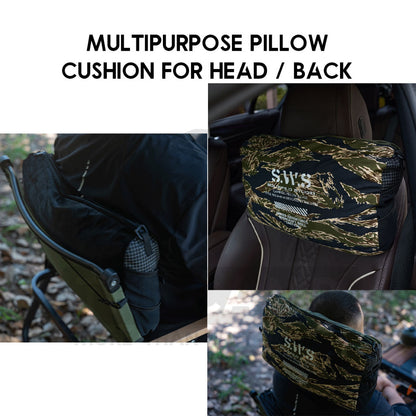 Wellhike SWS Multipurpose Pillow Cushion Head Rest Back Neck Rest Cotton Filled Outdoor Camping Tactical Travel Bantal