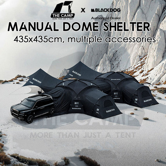 Blackdog Manual Dome Shelter with optional Tent Flysheet Car Connector Groundsheet Door Cloth Mesh CBD2550WS010