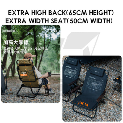 Shinetrip Full Recliner Chair Headrest 6 levels Reclining Sleeping Outdoor Camping High Back Extra Width Kerusi Healing