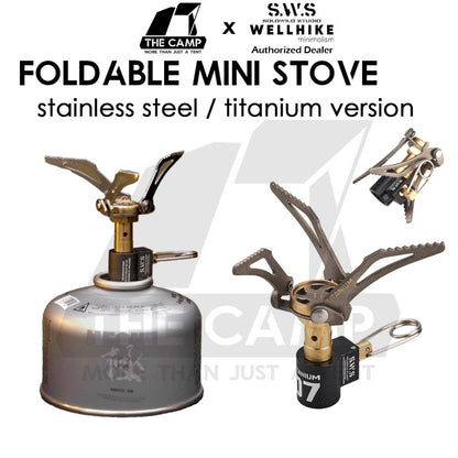 Wellhike SWS Foldable Mini Stove Butane Gas Burner 2700W Outdoor Camping Portable Stove Head Titanium