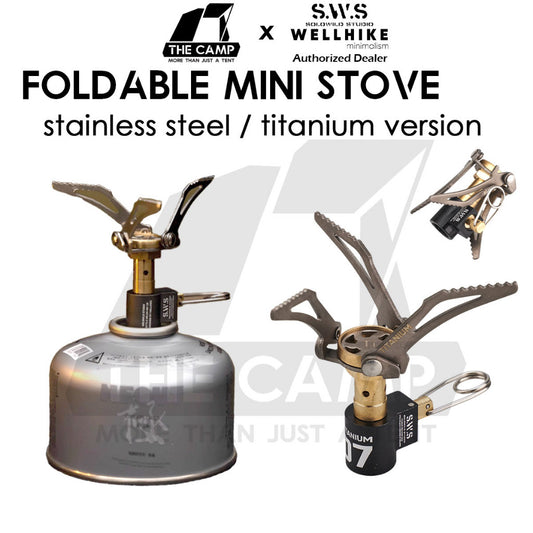 Wellhike SWS Foldable Mini Stove Butane Gas Burner 2700W Outdoor Camping Portable Stove Head Titanium