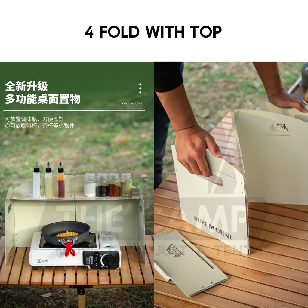 Foldable Outdoor Windshield 3 4 Fold Top Stove Windscreen Wind Sheild Portable Camping Cooking Cookware Pot Grill Pan