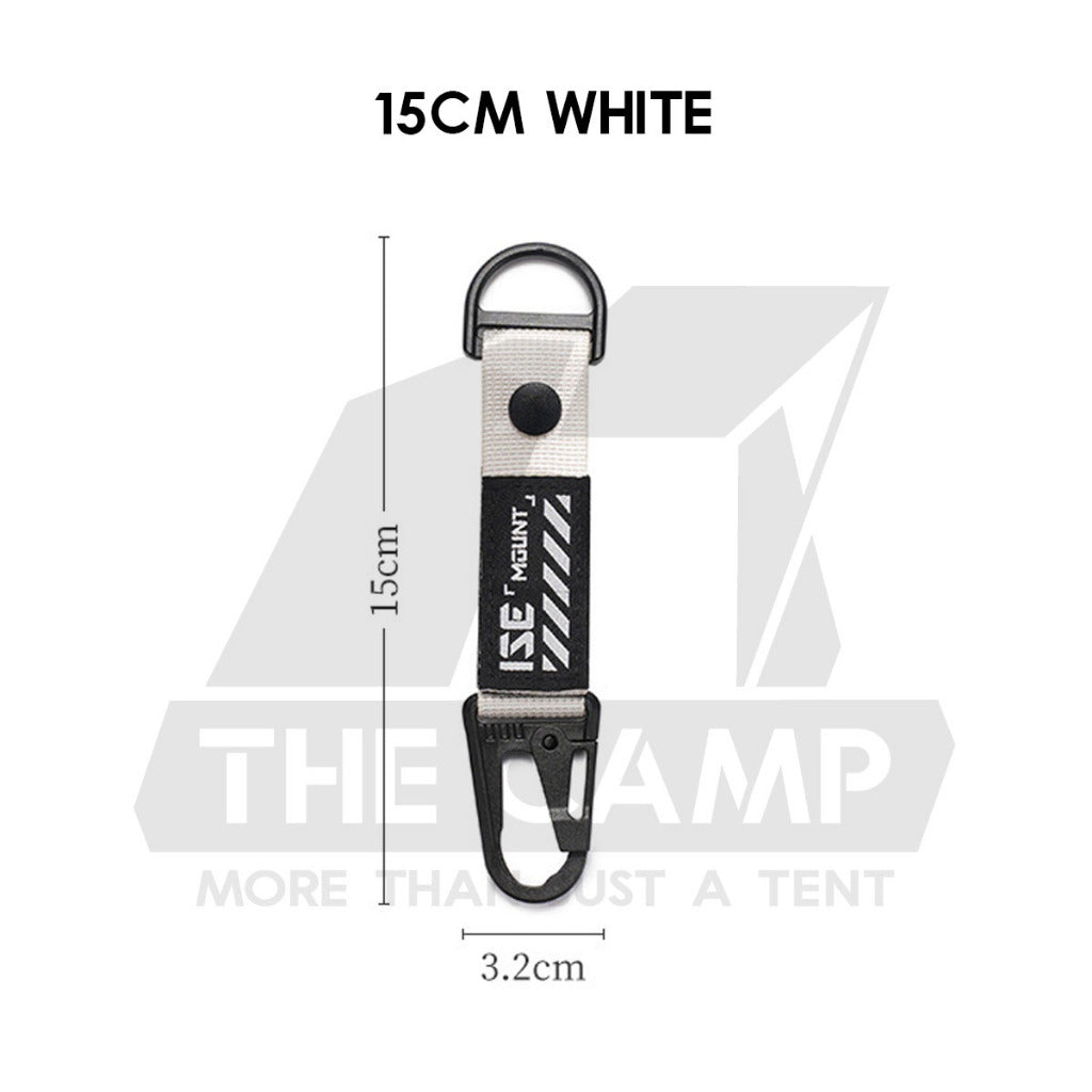 Tactical Keychain Nylon Canvas Men Belt Velcro Outdoor Camping Carabiner Key Hook Black Khaki Army Green