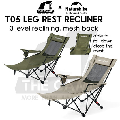 Naturehike T05 Reclining Chair with Mesh Head Rest Foot Rest Recliner Outdoor Camping Kerusi Healing CNK2550JJ023