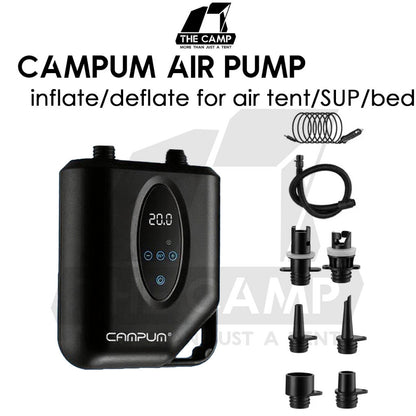Campum Air Pump for Air Tent Inflate Deflate SUP Board Air Bed 20PSI 12000mah Portable Electric Car Plug