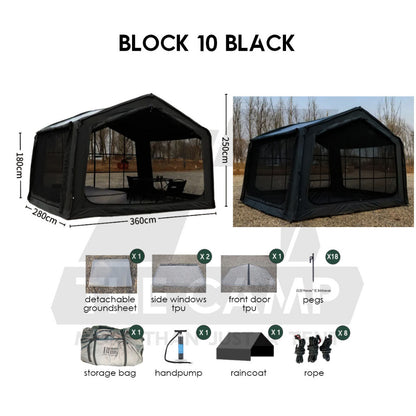 Spark Block 09 10 05 Air Tent Large Space Tactical Style Grey Black Khaki Beige Army Green Inflatable Khemah Angin