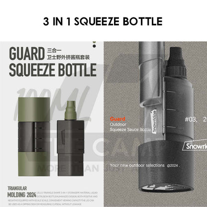 Snowridge Guard Squeeze Bottle 3 in 1 Dispenser Seasoning Bottle Outdoor Camping Kitchenware Jar Container Sauce
