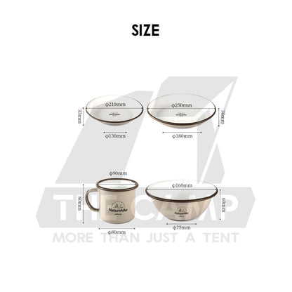 Naturehike Enamel Tableware Bowl Plate Cup Mug Outdoor Camping Cookware Black Limited Edition NH20SJ030