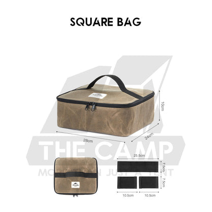 Naturehike Multipurpose Round Storage Bag Canvas Oil Wax Portable Camping Outdoor Flysheet Tarp Nail Peg Table NH20PJ129