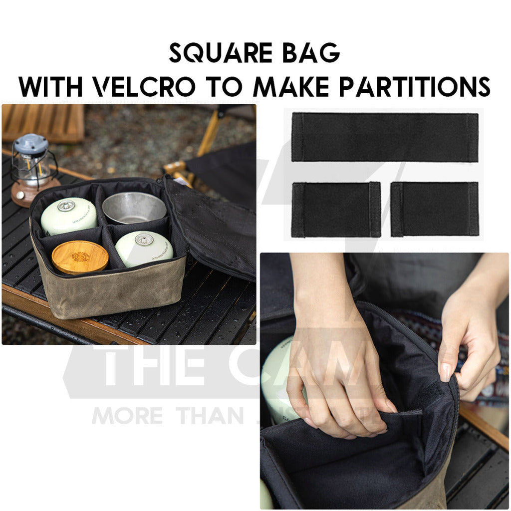 Naturehike Multipurpose Round Storage Bag Canvas Oil Wax Portable Camping Outdoor Flysheet Tarp Nail Peg Table NH20PJ129