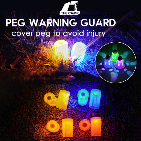 Camping Peg Warning Light Guard Cover Waterproof RGB Color Cup LED String Rope Tent Glow in Dark Flysheet Pole Nail