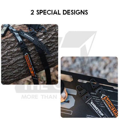 Shinetrip Tactical Keychain Nylon Strip Outdoor Camping Carabiner Key Hook Black Orange Ambience A516