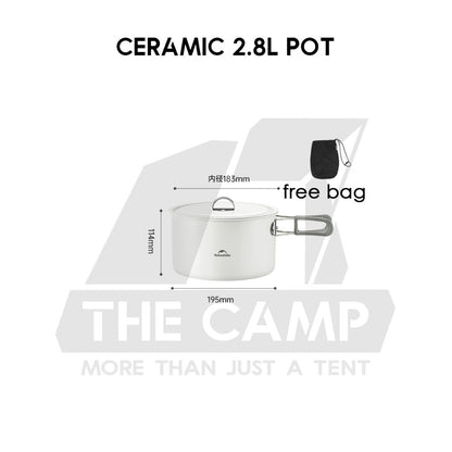 Naturehike Ceramic / Aluminium Cookware Non Stick Coating Cooking Pot Kettle Pan Camping Outdoor Picnic CNK2450CF013