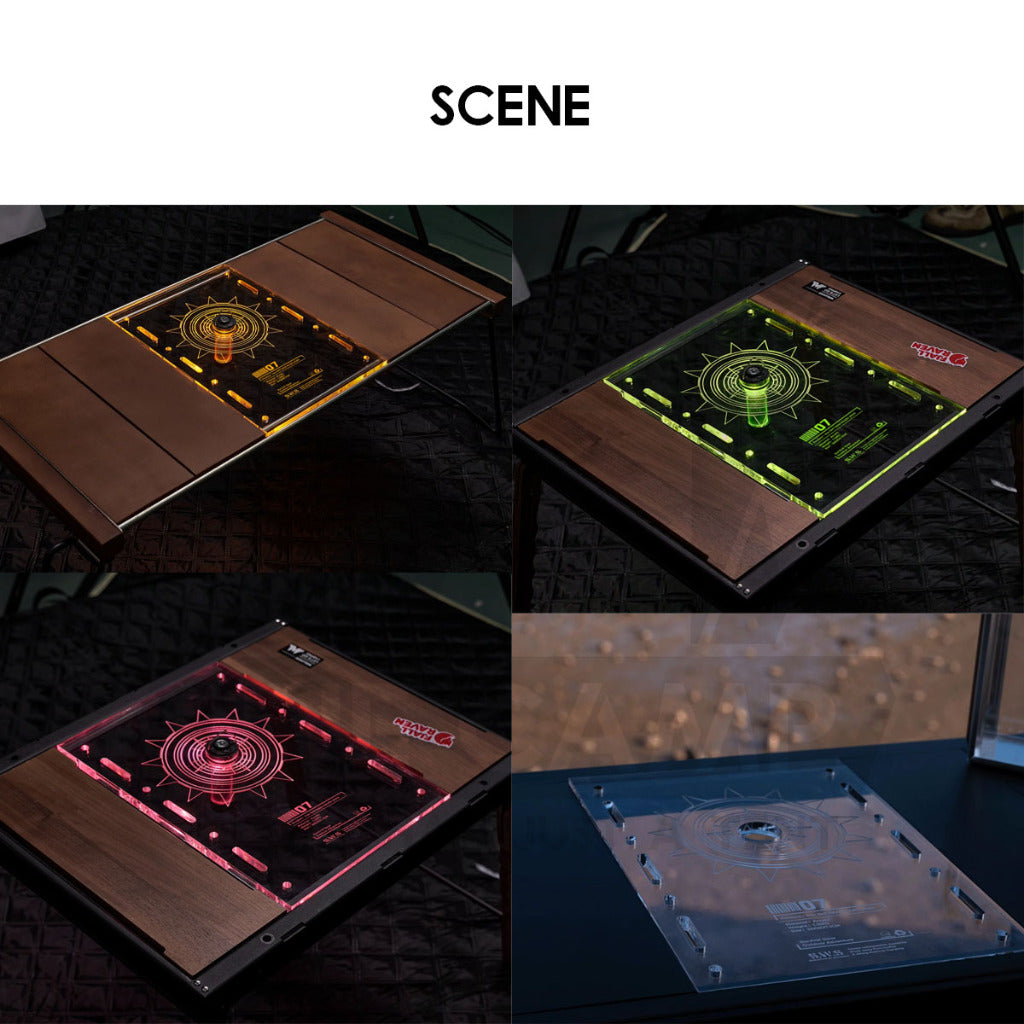 Wellhike SWS IGT Table Adjustable Height Expandable Side Spider Stove Acrylic Wood Plate Lamp Pole Water Dispenser